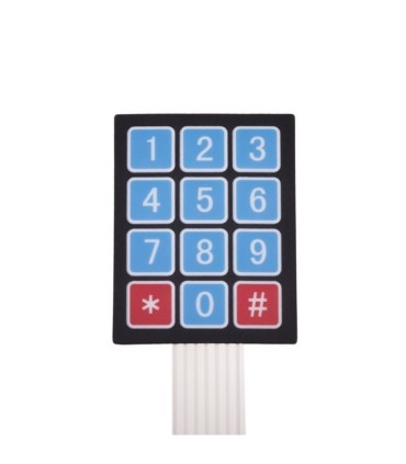 کی پد مسطح کوچک 3x4 - آبی و قرمز
