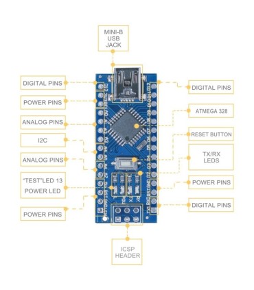 آردوینو نانو Arduino Nano ATmega328P 5V 16MHz CH340G