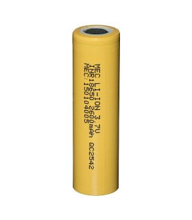 باتری قابل شارژ لیتیوم یون 3.6v-2600mAh سایز 18650 زرد
